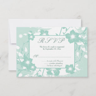 Cartons Réponse Chic aqua turquoise tourbillons floraux mariage ré