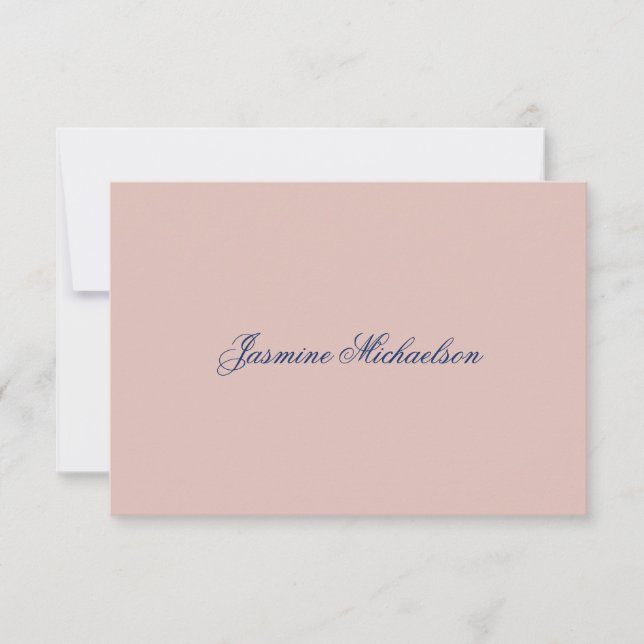 Cartons Réponse Chic Calligraphie Nom Couleur Or Rose Adorable (Devant)