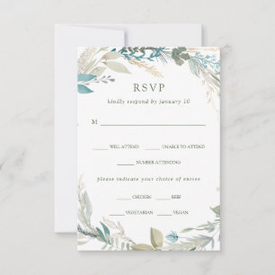 Cartons Réponse Chic Foliage   Choix de repas mariage