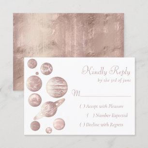 Cartons Réponse Chic geek   Planètes d'or Rose de cuivre minimes