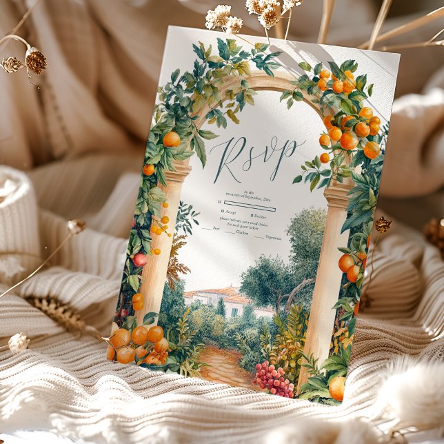 Cartons Réponse Chic Lemon Mariage d'été méditerranéen (Créateur téléchargé)