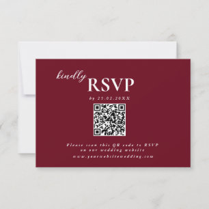 Cartons Réponse Chic Mariage moderne Deep Burgundy ou vin