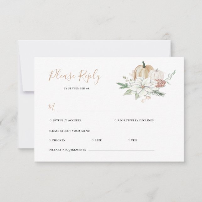 Cartons Réponse Chic moderne automne automne citrouille élégant ma (Devant)