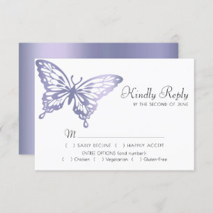 Cartons Réponse Chic papillon Dusty Lavender Violet Violet Repas