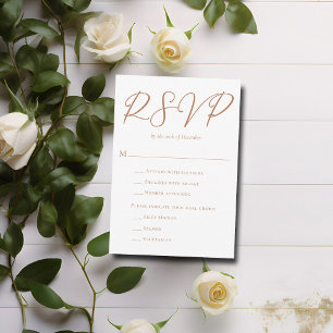 Cartons Réponse Chic Sienna Brown Script Mariage