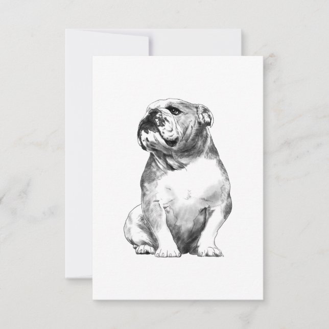 Cartons Réponse Chien Français Bulldog Cadeau (Devant)