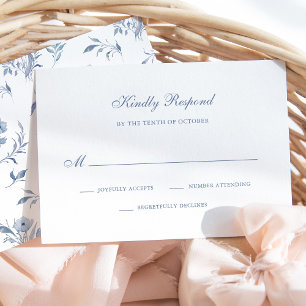 Cartons Réponse Chinoiserie Dusty Blue   Mariage simple