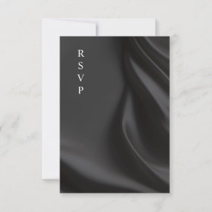 Cartons Réponse Choix de repas de mariage en satin noir luxueux RS