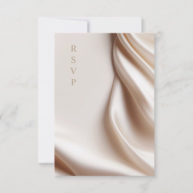 Cartons Réponse Choix de repas de mariage en satin rose romantique (Devant)