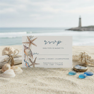 Cartons Réponse Choix de repas de mariage sur la plage aux étoiles