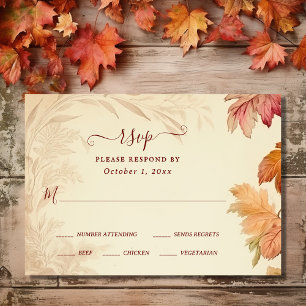 Cartons Réponse Chute en amour Belle automne Feuilles Mariage de a