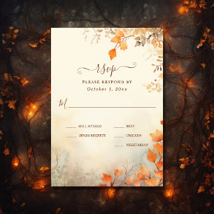 Cartons Réponse Chute en amour Belle automne Feuilles Mariage de a