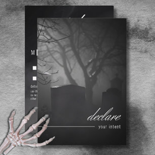 Cartons Réponse Cimetière Gothique Noir Blanc Jusqu'À La Mort Pas