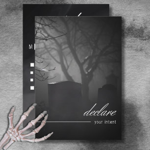 Cartons Réponse Cimetière Gothique Noir & Blanc Jusqu'Au Dîner De