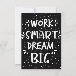 Cartons Réponse Citation de succès Travail Smart Dream Big