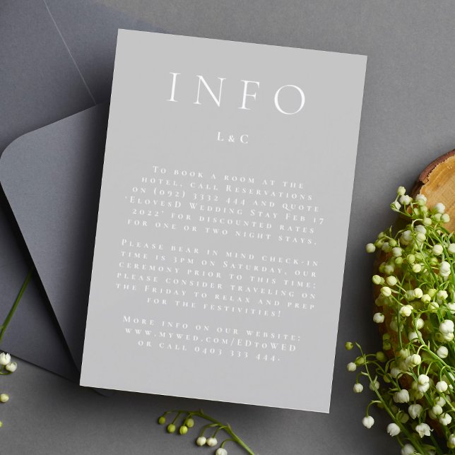 Cartons Réponse Clair gris & blanc Élégant boîtier d'information m (Créateur téléchargé)