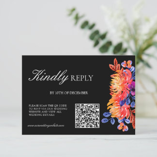 Cartons Réponse Classe Élégante Luxueuse Fleurs aquarelle mariage