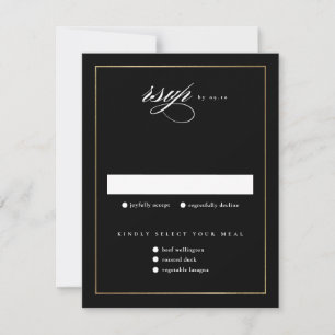 Cartons Réponse Classic Elegant Script Mariage or