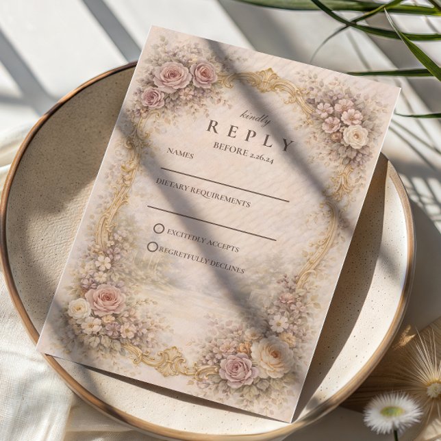 Cartons Réponse Classic European Baroque Wedding (Créateur téléchargé)
