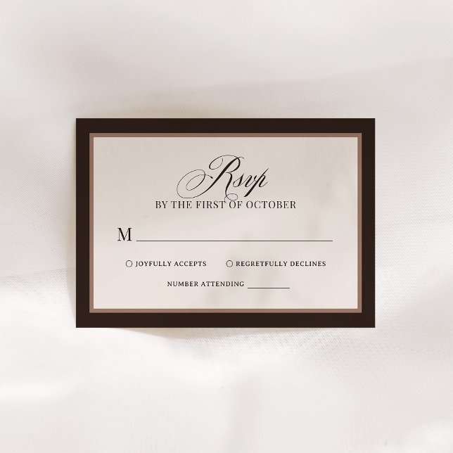 Cartons Réponse Classic Luxe | Elegant Brown Neutral Wedding (Créateur téléchargé)