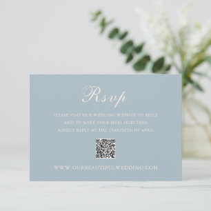 Cartons Réponse Classique bleu rouillé QR Code élégant mariage