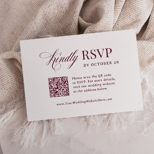 Cartons Réponse Classique Luxe Code QR de mariage scannable bord