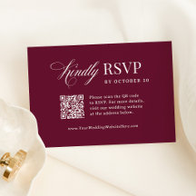 Classique Luxe | Mariage Code QR Scannable Bourgog