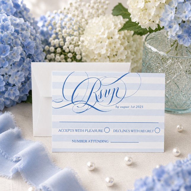 Cartons Réponse Classique rayé bleu et blanc  (Créateur téléchargé)