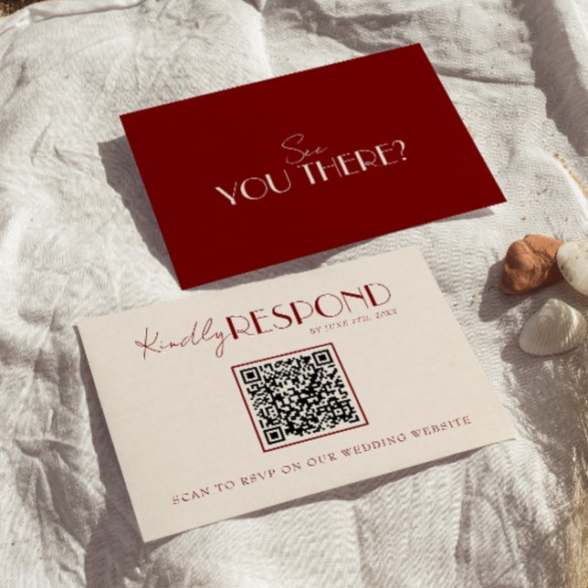 Cartons Réponse Classy Burgundy Ivory Old Money Timeless Wedding (Créateur téléchargé)