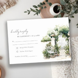 Cartons Réponse Classy French Garden Paysage Mariage Détails