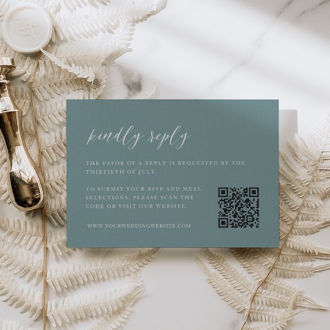Cartons Réponse Coastal Aqua Code QR Mariage (Créateur téléchargé)