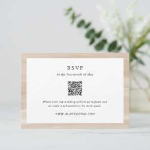 Cartons Réponse Coastal Chic Sandy Neutral QR Code élégant Mariage