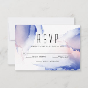 Cartons Réponse CObalt Blue Blush Rose moderne encre liquide