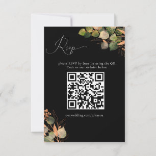 Cartons Réponse Code QR aquarelle eucalyptus or rose