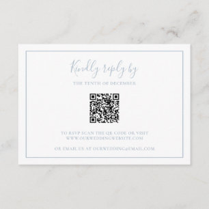 Cartons Réponse Code QR bleu Dusty traditionnel Mariage élégant