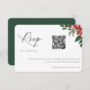 Cartons Réponse Code QR Chic Hiver Contemporain Mariage