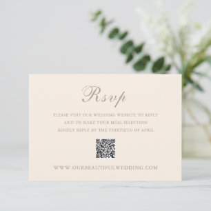 Cartons Réponse Code QR classique neutre Sandy Mariage élégant