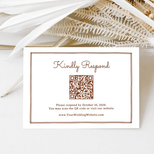 Cartons Réponse Code QR Cuivre Rouille Mariage Occidental (Créateur téléchargé)