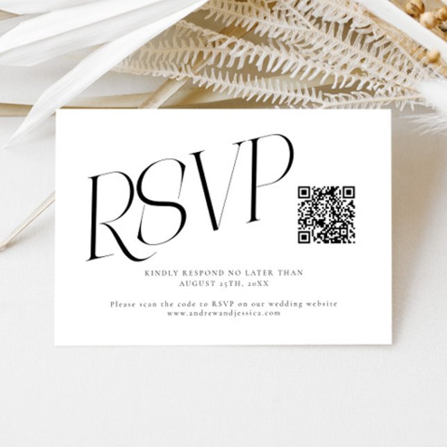 Cartons Réponse Code QR de mariage à typographie moderne (Créateur téléchargé)