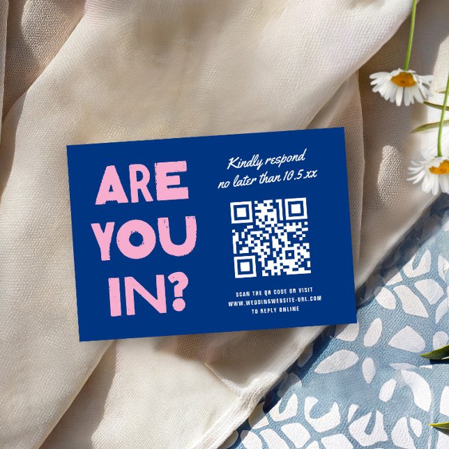 Cartons Réponse Code QR de mariage audacieux et moderne de couleur (Créateur téléchargé)