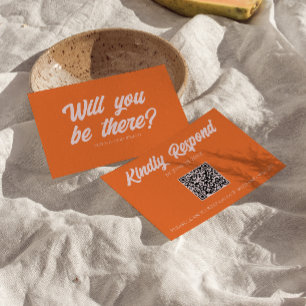 Cartons Réponse Code QR de mariage audacieux funky coloré rétro