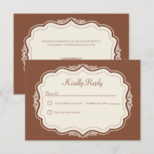 Cartons Réponse Code QR de mariage automnal élégant en terre cuite