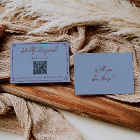 Code QR de mariage fantaisie cadre bleu rouge prof