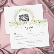 Code QR de mariage floral rustique de jardin de fl