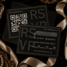 Code QR de mariage formel Minimaliste Black Tie
