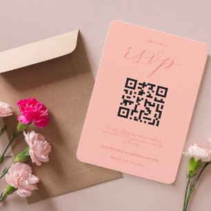Cartons Réponse Code QR de mariage moderne en blocs de couleur   C