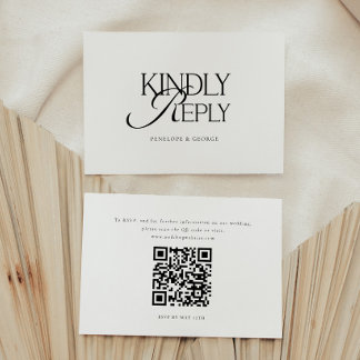 Cartons Réponse Code QR de mariage "Répondez s'il vous plaît" en s