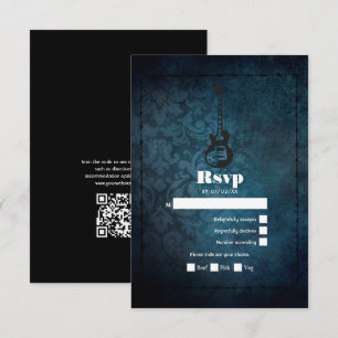 Cartons Réponse Code QR de mariage rétro vintage Rock n' Roll