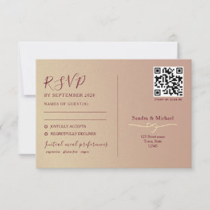 Cartons Réponse Code QR de mariage romantique à double fonction