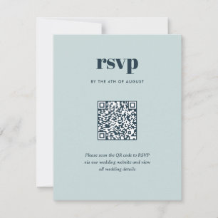 Cartons Réponse Code QR de mariage tendance bleu marine moderne mé